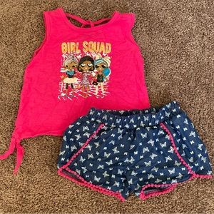 REAL LOVE Girls Squad Shorts Set Size 4T Pink Blue